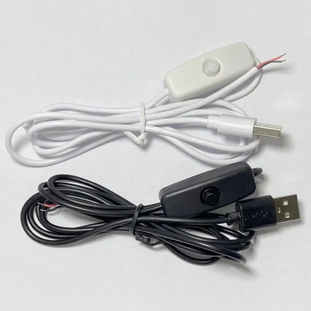 Útil lámpara LED Cable de alimentación conmutada Plug Play Cable de alimentación conmutada botón de lámpara LED Cable de alimentación para ventilador de refrigeración USB