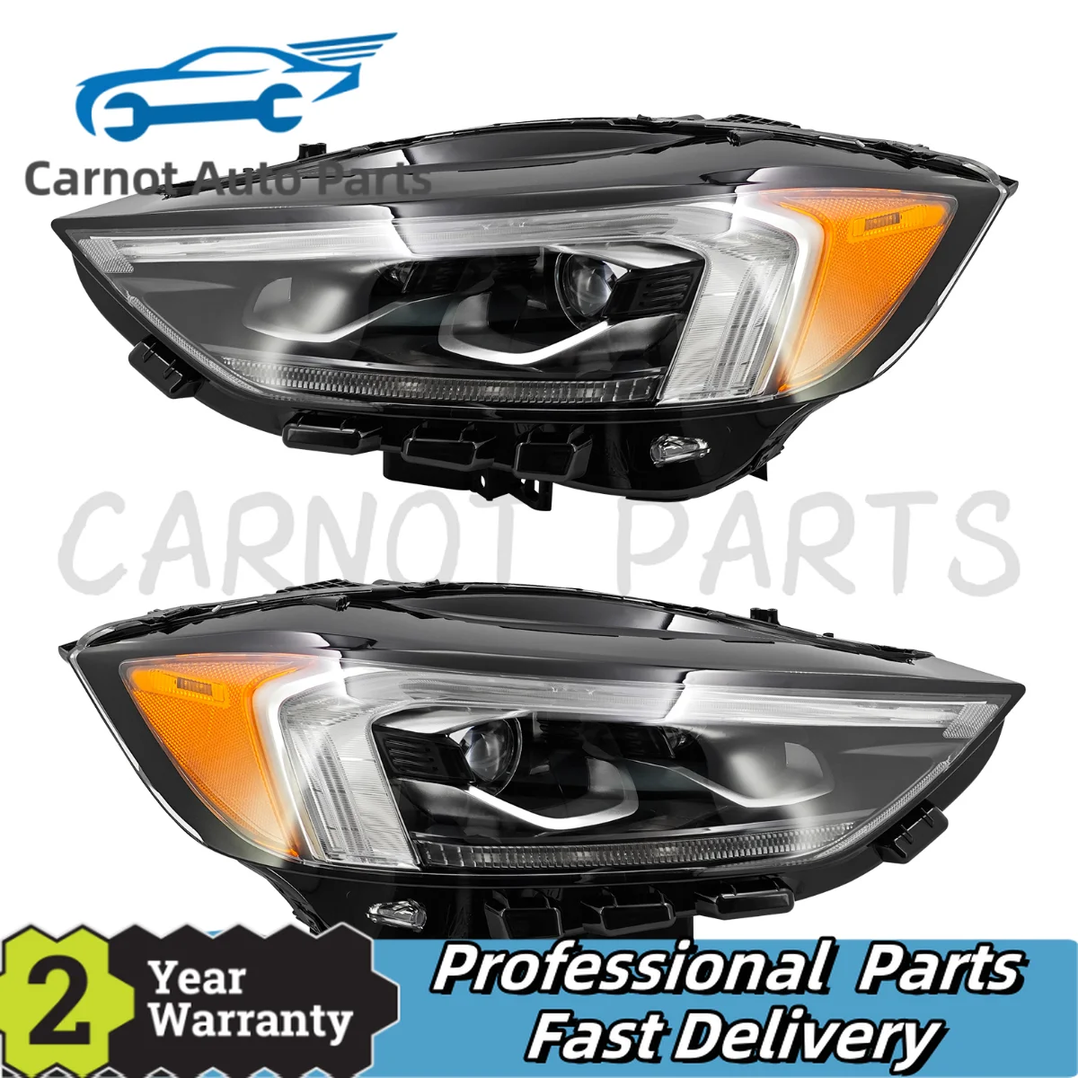 

2 шт. двухлучевая светодиодная фара с DRL и AFS для Ford EDGE 2019-2024, передний бампер, фара, фара, американская версия, высококачественная