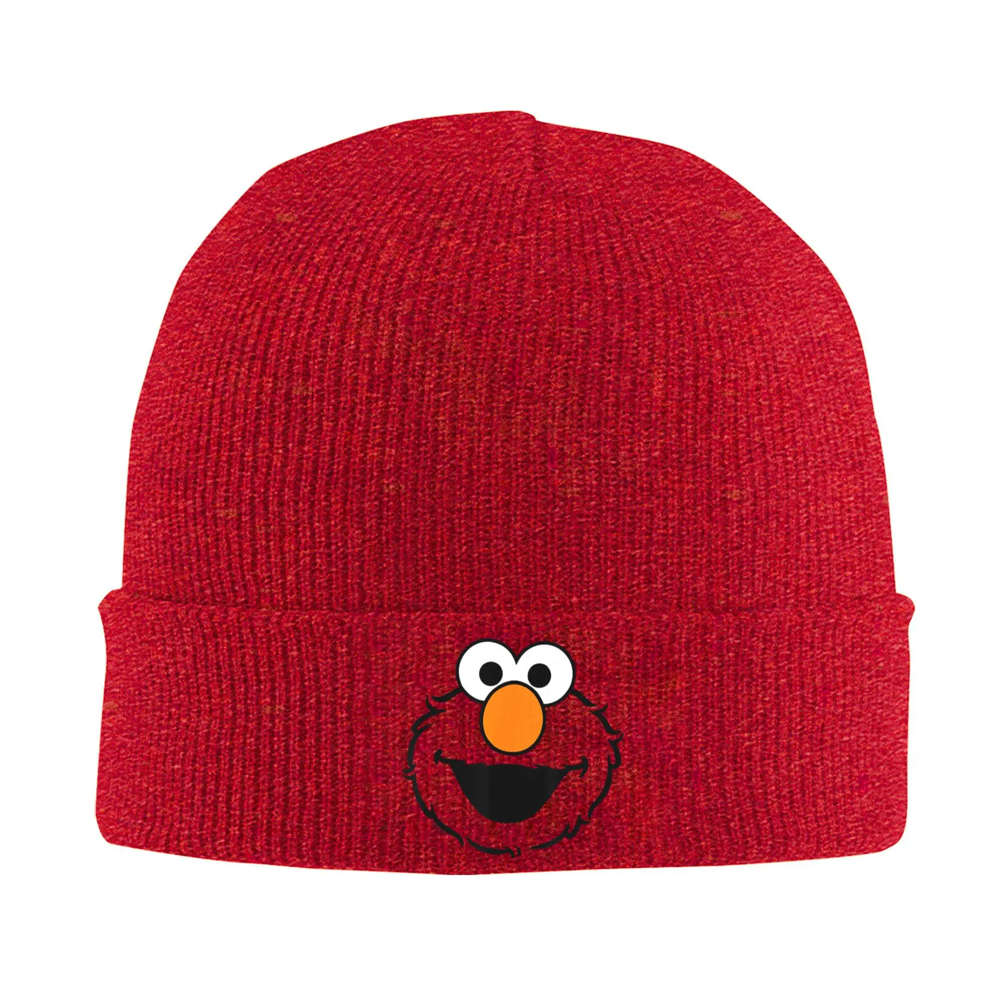 Sesame Street Elmo Full Face Knit Hat Beanie Autumn Winter Hat Warm Acrylic Hip Hop Cartoon Cute Cap Men Women  Gifts