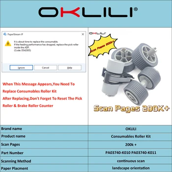 1SETX PA03740-K010 PA03740-K011 consumable Pick roller + brake roller pickup separation Fujitsu fi-7600 fi-7700 fi-7700S