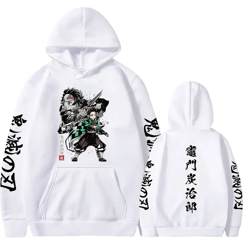 Japanes Anime Demon Slayer Plus Size Hoodie Pullover Men Women Sweatshirts Kamado Tanjirou Graphic Printed Unisex Streetwear Top