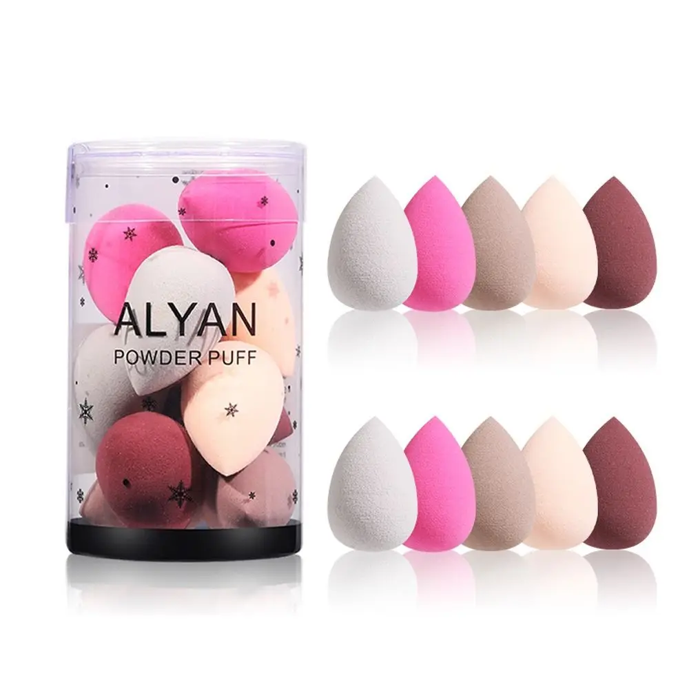 10pcs Soft Cosmetic Puff Multiple Colors Mini Delicate Dry & Wet Use Beauty Egg Drop Shape Make Up Accessories