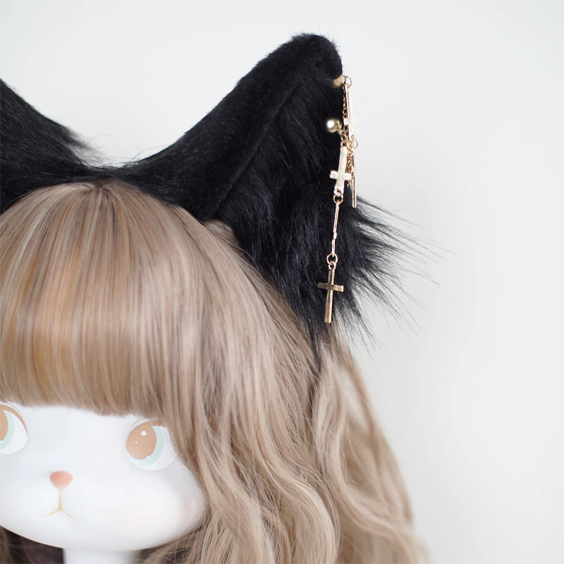 แมวหู Beast หูหูหมาป่า Dark Gothic Lolita ข้ามปาร์ตี้อะนิเมะแมวหู Headbands คอสเพลย์