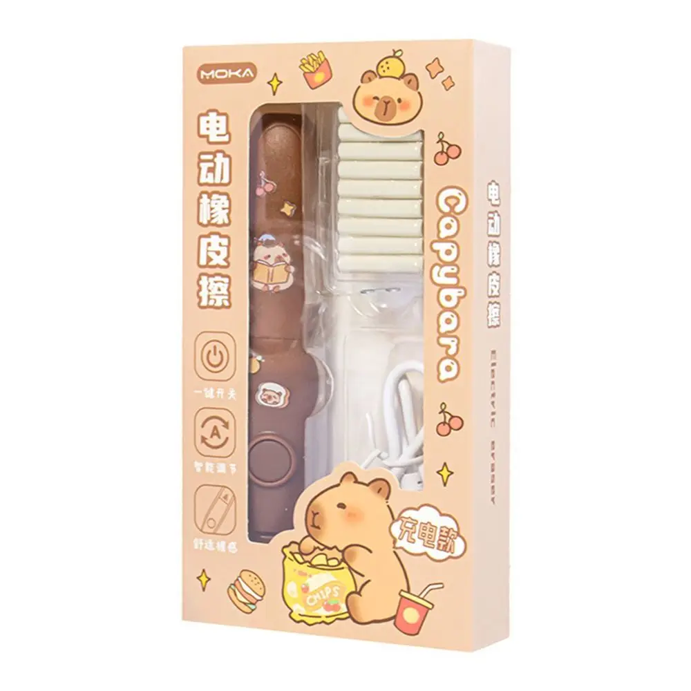 Set di gomme elettriche con design a cartoni animati Alimentate a batteria con gomma da matita con nucleo sostituibile Gomma da cancellare senza detriti Rifornimenti d'arte