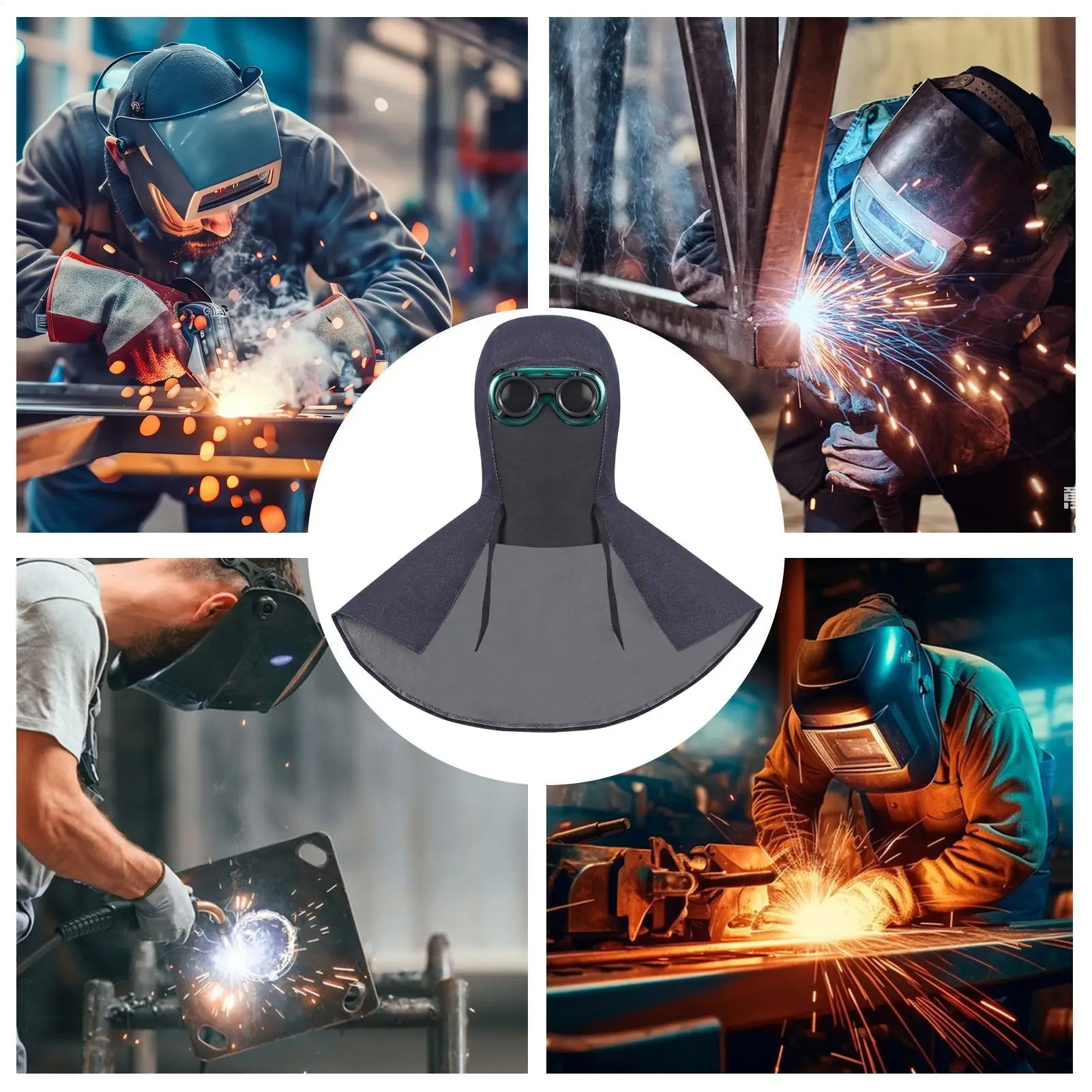 

Welder Hood Protective Cover With Neck Shoulder Drape Welding Head Cover For Tig Mig Arc Grinding Cutting Automotive Metal