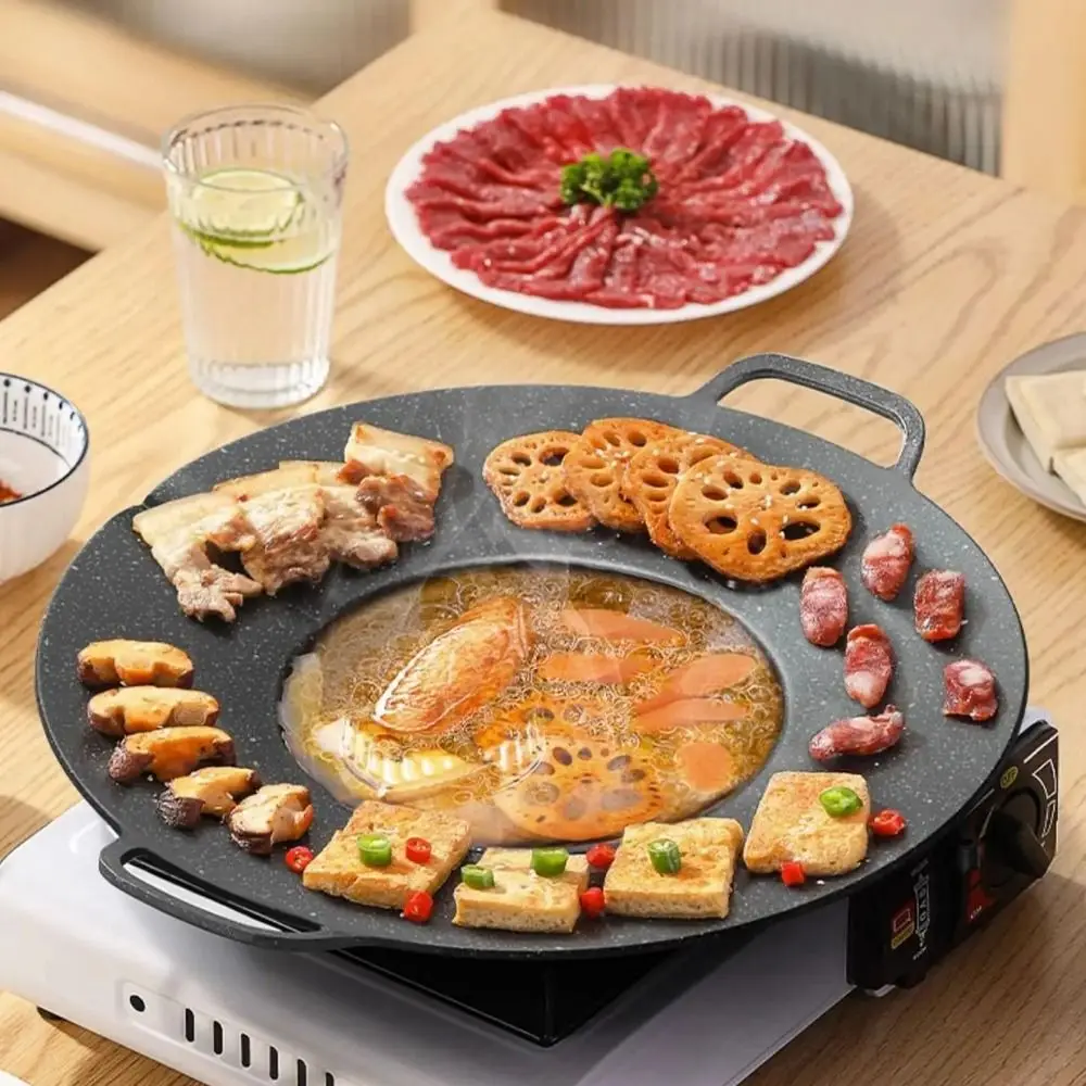 

Round Shape Griddle Pan Thicken Aluminum Alloy Deep Baking Tray Efficient Heat Distribution Concave Design