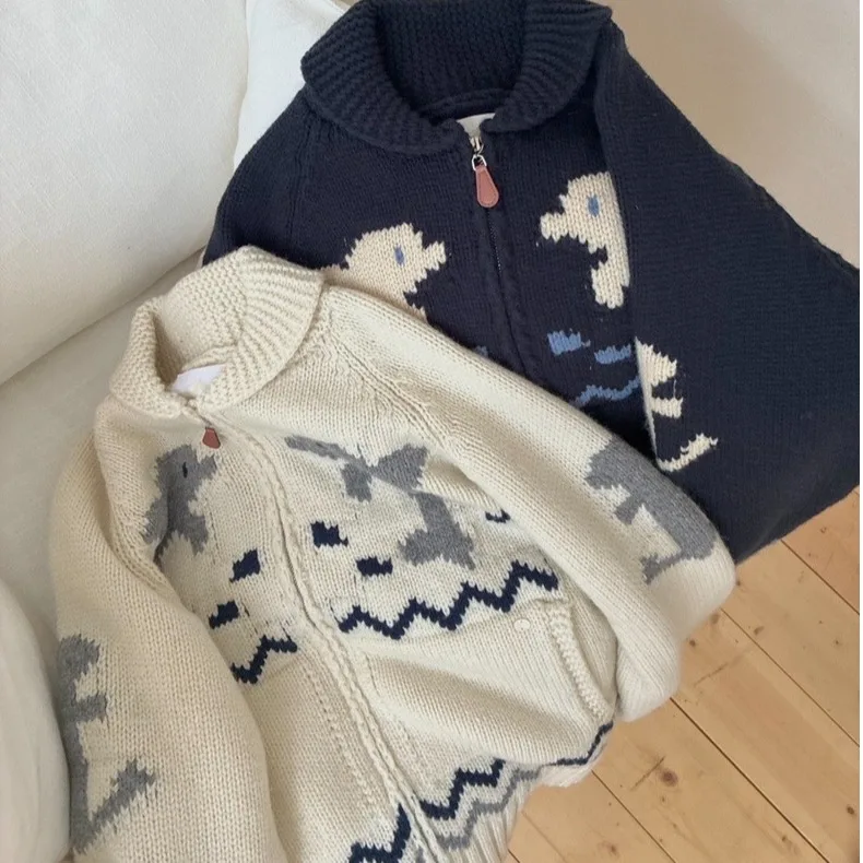 Chic automne hiver fermeture éclair longue Sve tricots femmes Faionable Vintage Design décontracté Sle coupe régulière exclusive en ligne