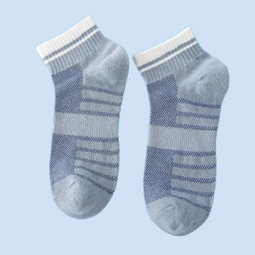 5/10 Pairs Men's Spring and Summer Socks Thin Boat Socks Solid Color Mesh Breathable Cotton Socks Sports Socks Men's Short Socks