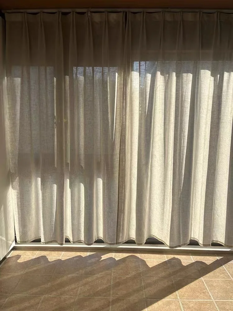 Pure Linen Curtains for the Kitchen Living Room Drapes Glass Yarn Sheer Window Valance Curtain Pure Color Bedroom Home Wedding