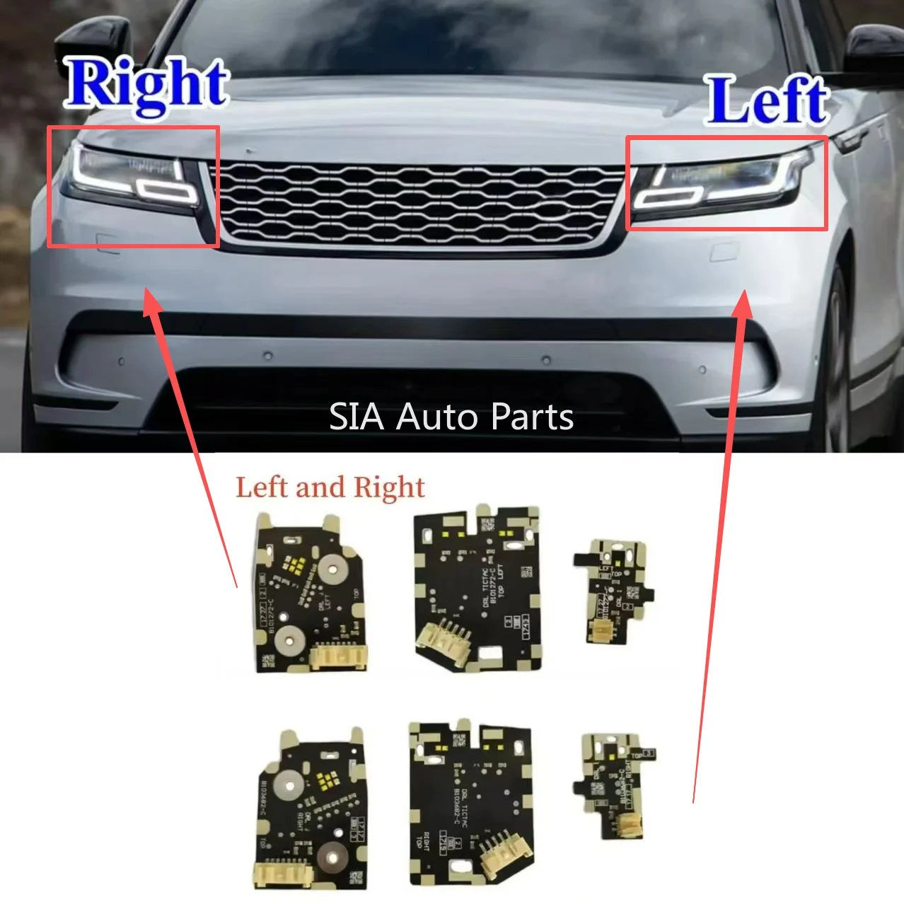 

New For Range Rover Velar 2018-2021 Daytime Running DRL Board LED Headlight B101272-C B103682-C White Angel Eyes DRL