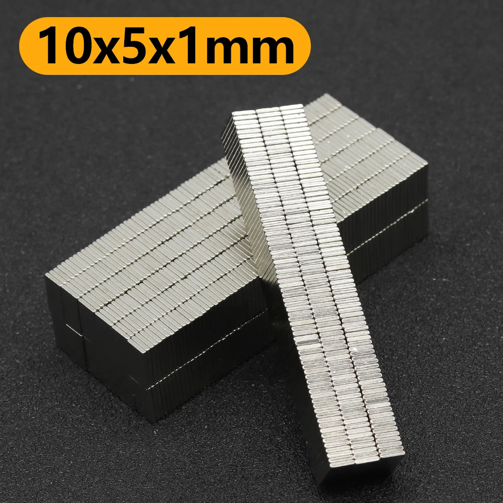 10x5x1mm N35 NdFeB Square Neodymium Magnet Super Strong Permanent Block Powerful Magnetic Refrigerator DIY Craft Multi‑Purpose