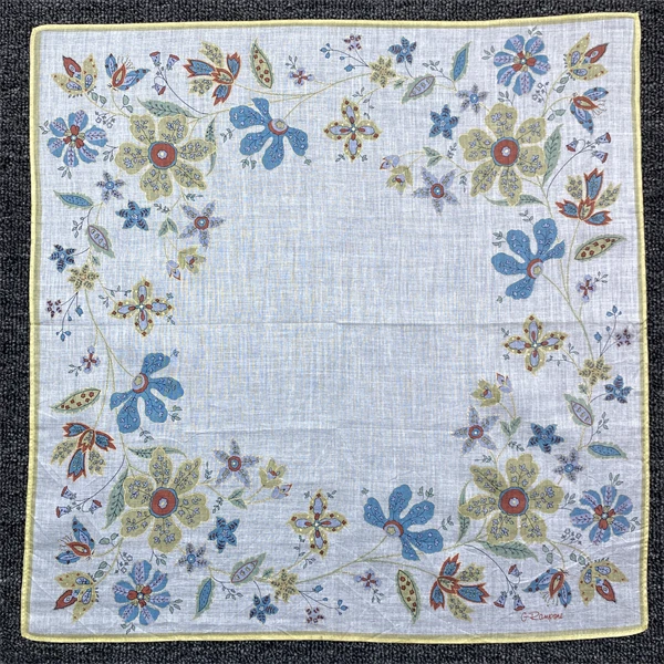 

Винтажный квадратный носовой платок из чистого хлопка, квадратный роскошный абсорбент с принтом в стиле ретро, модные аксессуары