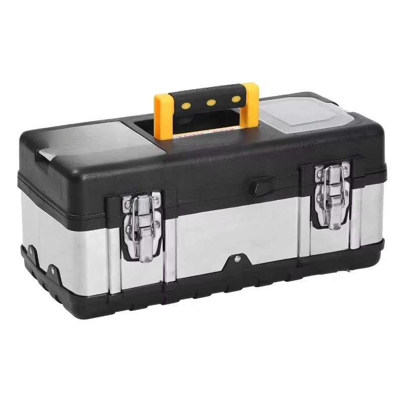 19 Inches Household Portable Heavy Duty Reinforced Stainless Steel Toolbox