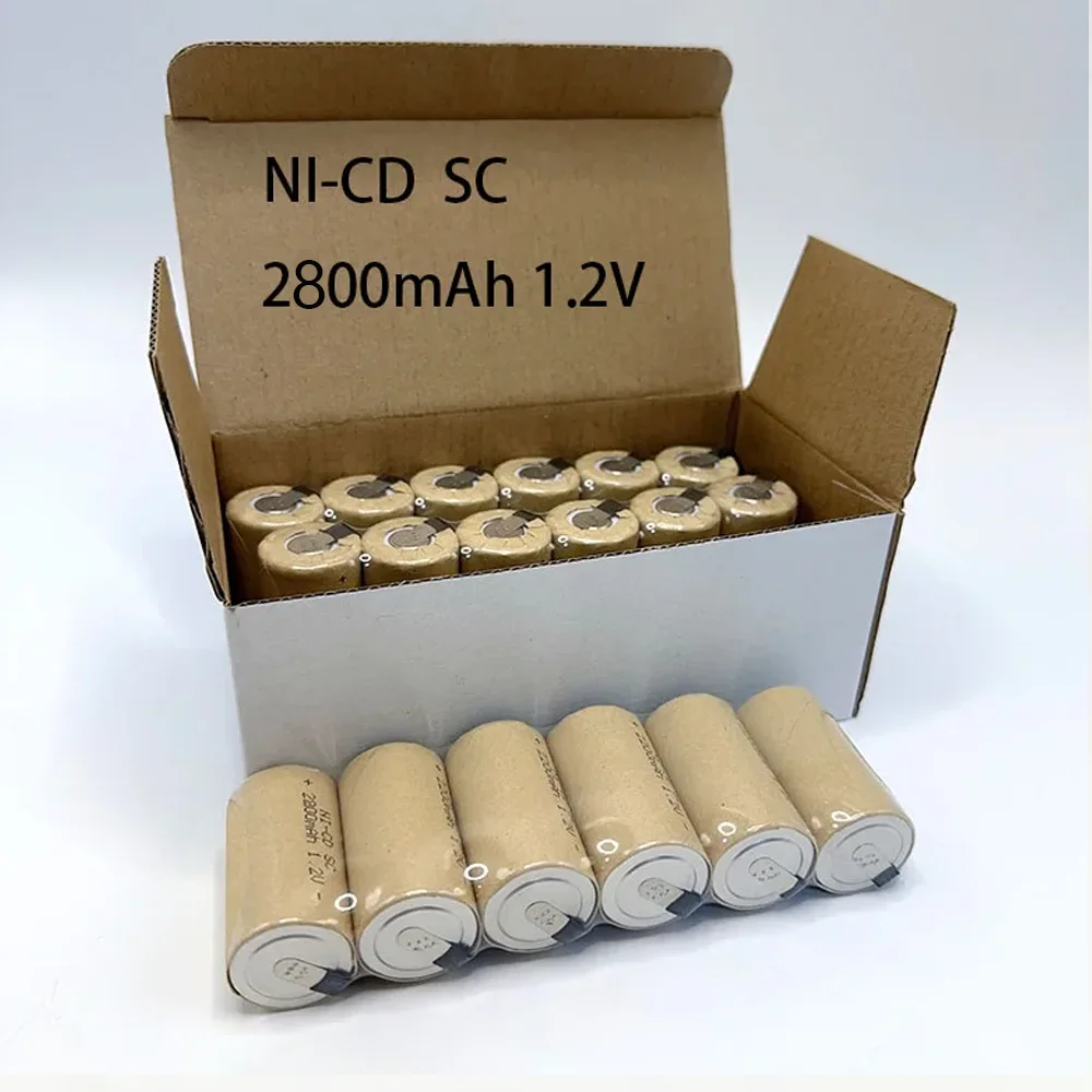 

1.2V 2800mAh Screwdriver Electric Drill SC Batteries Sub C Ni-Cd Rechargeable Battey With Tab Power Tool NiCd SUBC Cells