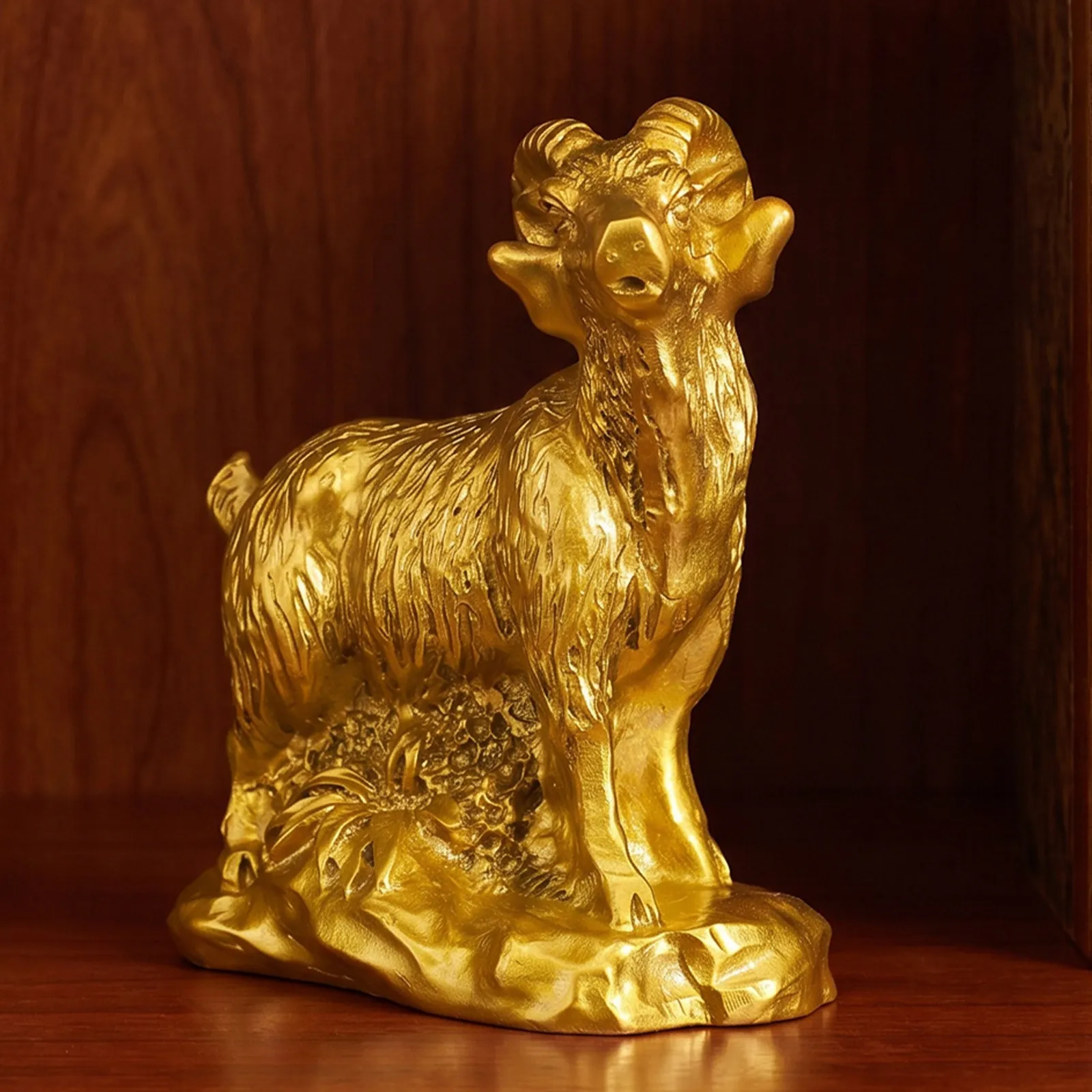 Resin Zodiac Goat Sculpture Realistic Sheep Statue Feng Shui Desktop Ornament Chinese New Year Decor view 6