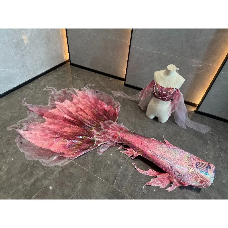 Sakura ironing yarn mermaid tail fish tail fish skin aquarium shooting performance suit swimsuit