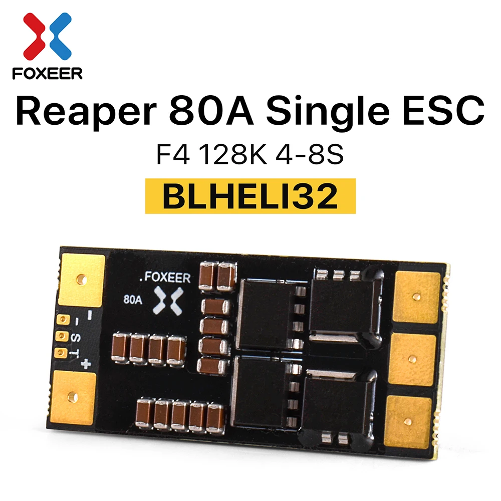 

FOXEER Reaper 80A F4 128K BLHELI32 4-8S Single Brushless ESC for RC FPV Racing Drone