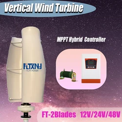6KW 12V 24V 48V for Home Vertical Axis Wind Turbine Generator Free Energy Wind Power Windmill Permanent Maglev with MPPT Hybrid
