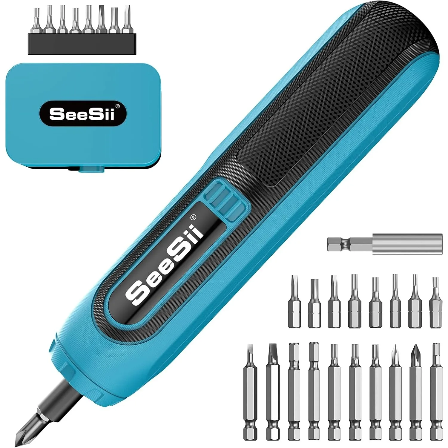 

SEESII Electric Screwdriver Cordless Rechargeable 2000mah Lithium Battery 4 Torque Settings Mini Drill 4V Power Tools Set