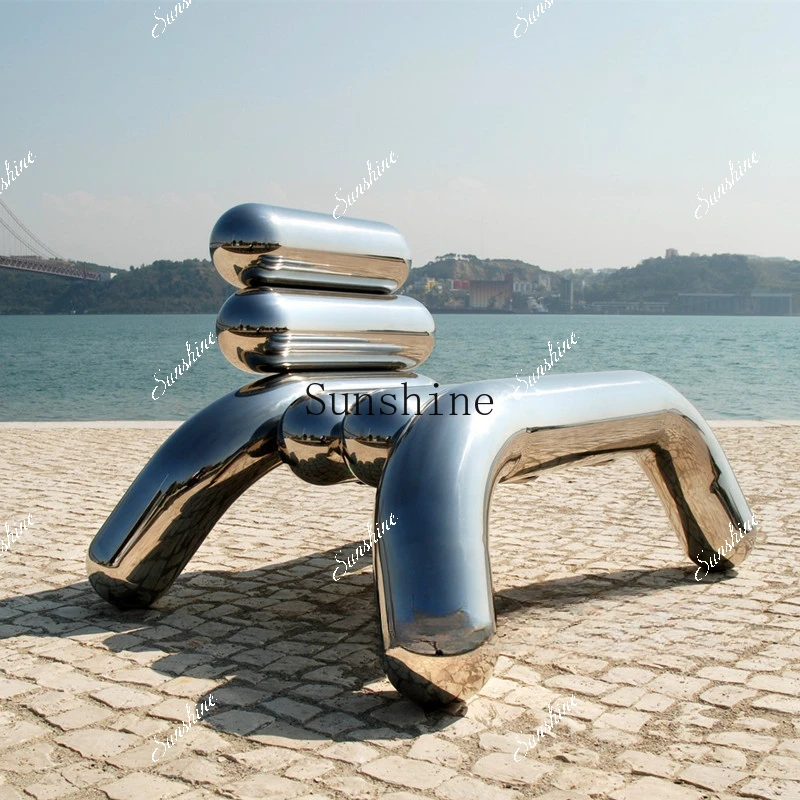 FRP electroplating special-shaped elbow casual line splicing design reception single chairP