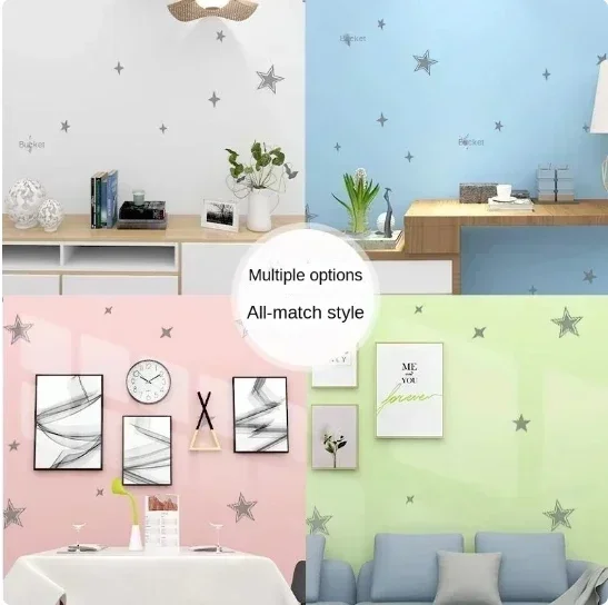 Warm pink girl star children room self-adhesive wallpaper boy girl room self-adhesive wallpaper wallpaper for bedroom walls