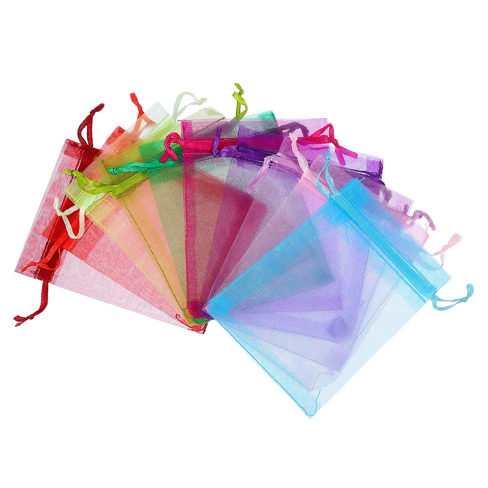 

100 Pcs Mesh Bags C y Sweet Small Packaging Gift Drawstring Jewelry Bags Light Weight Portable Storage Capacity Suitable