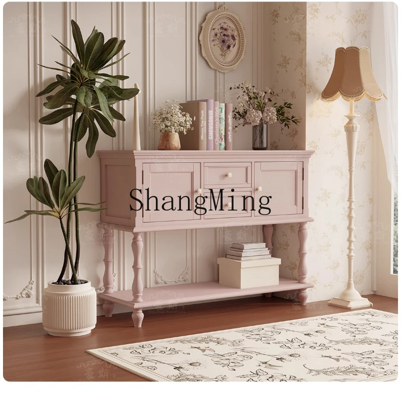 

ZYY retro high-footed foyer entrance cabinet integrated home painted storage decorative partition cabinet