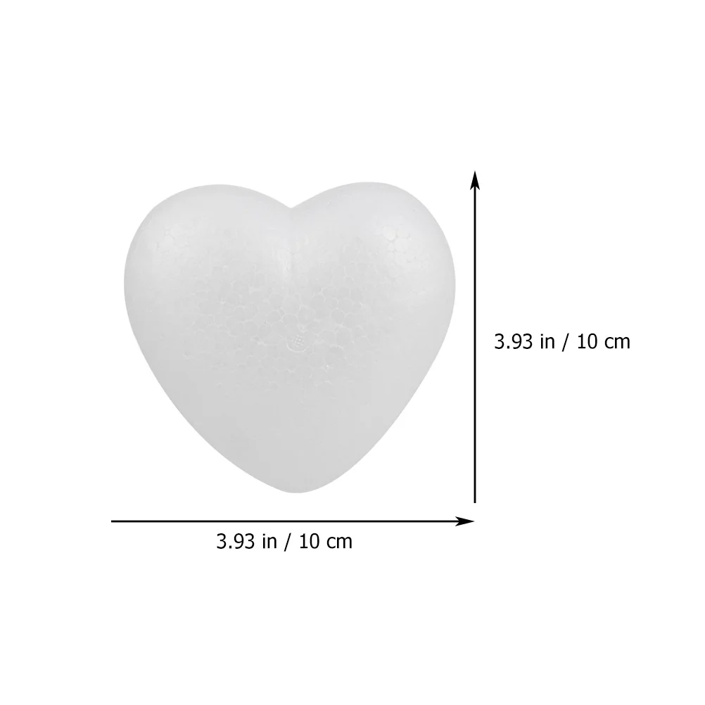 

12 Pcs Xmas Ornaments Peach Heart Foam Decoration DIY Mould for Party Mold Shape Accessory White
