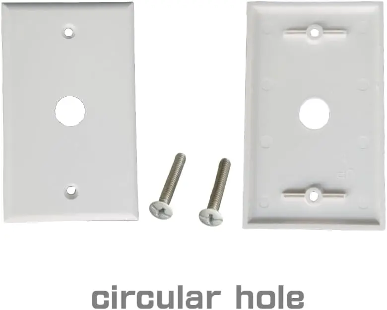 1 port Keystone wall panel (10 pieces), single set wall panel with circular hole outlet modular plugin, white