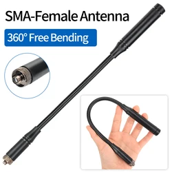 Baofeng Gooseneck Tactical Antenna SMA Female Dual Band 144/430Mhz Foldable Walkie Talkie for UV-5R 21 Pro Quansheng UV K6