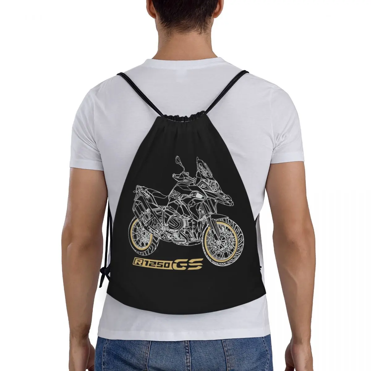 

GS 1250 R 1250 Adventure Motorcycle Backpacks Casual Drawstring Bags Sports Bag Book Bags for Travel School