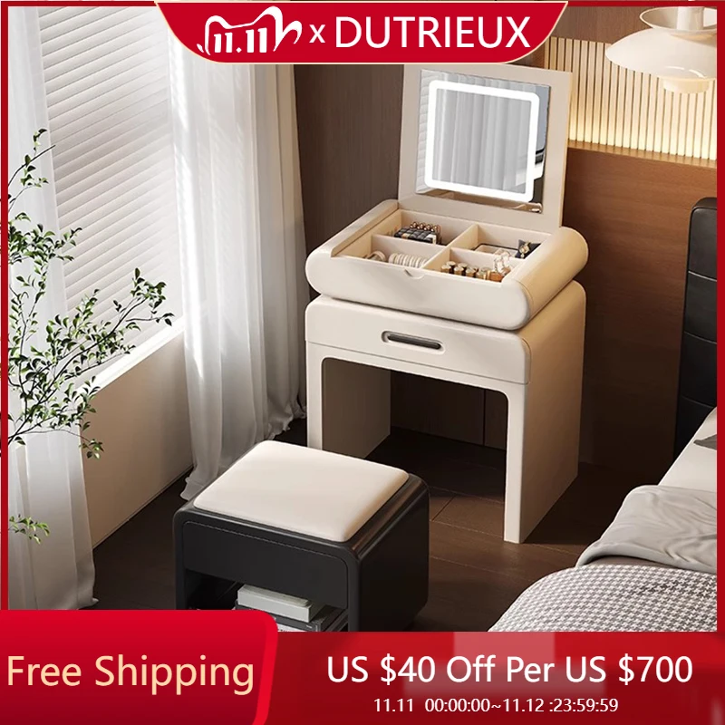 

Modern Small Vanity Table Bedroom White Makeup Drawers Luxury Bedside Dressing Table Mini Corner Penteadeira Trendy Furniture