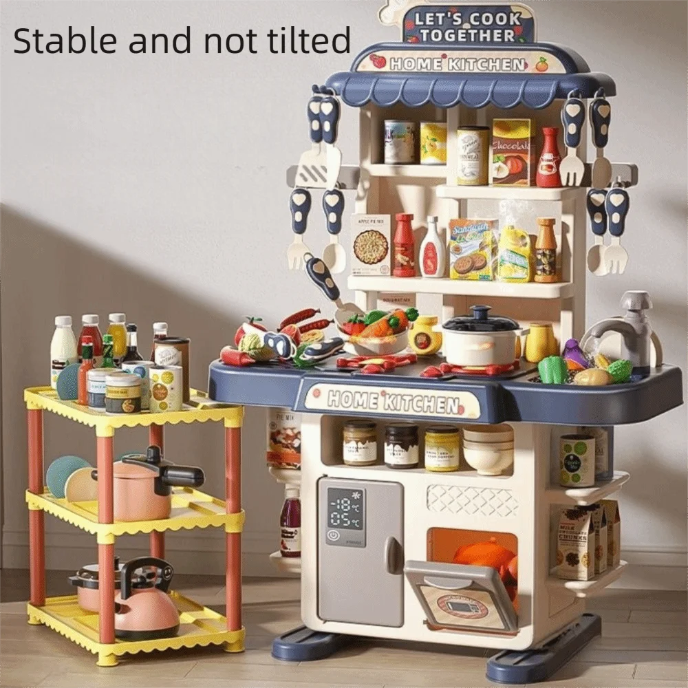 Kunststoff kinder Küche Set DIY Funktion Musik Wasserhahn Waschbecken Simulierte Geschirr Set Mini Spielen Lebensmittel Spielzeug Für Kleinkinder