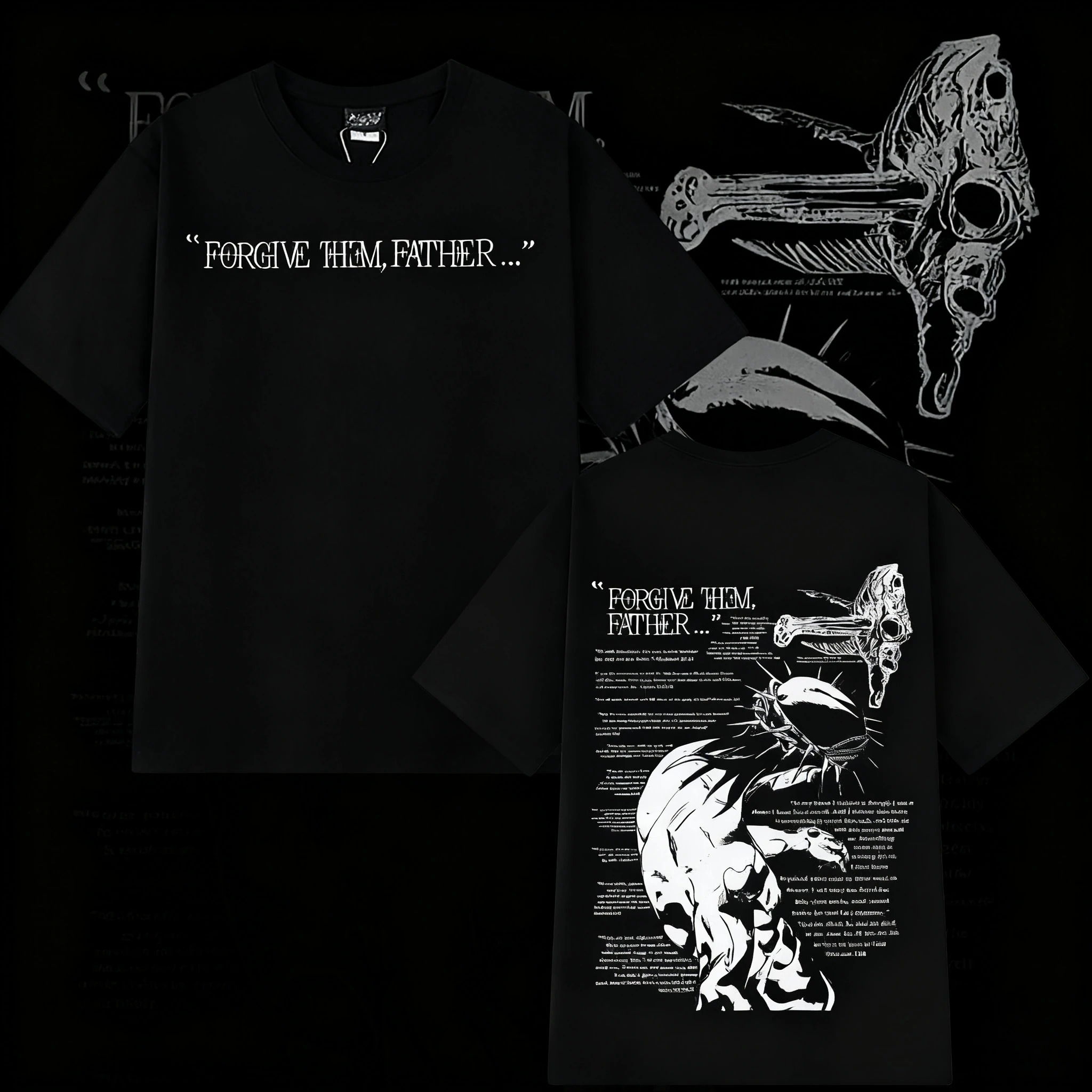 2025 verano perdonalo ellos padre Biblia cristiana religiosa Jesús Vintage hombres mujeres 100% puro algodón impreso ocio camiseta Y2k