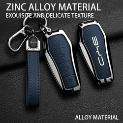 New Alloy Style Sheepskin Car Key Case Cover For BYD Song Pro Plus Max Dmi EV Seal Dolphin Remote Control Key Auto Accessories