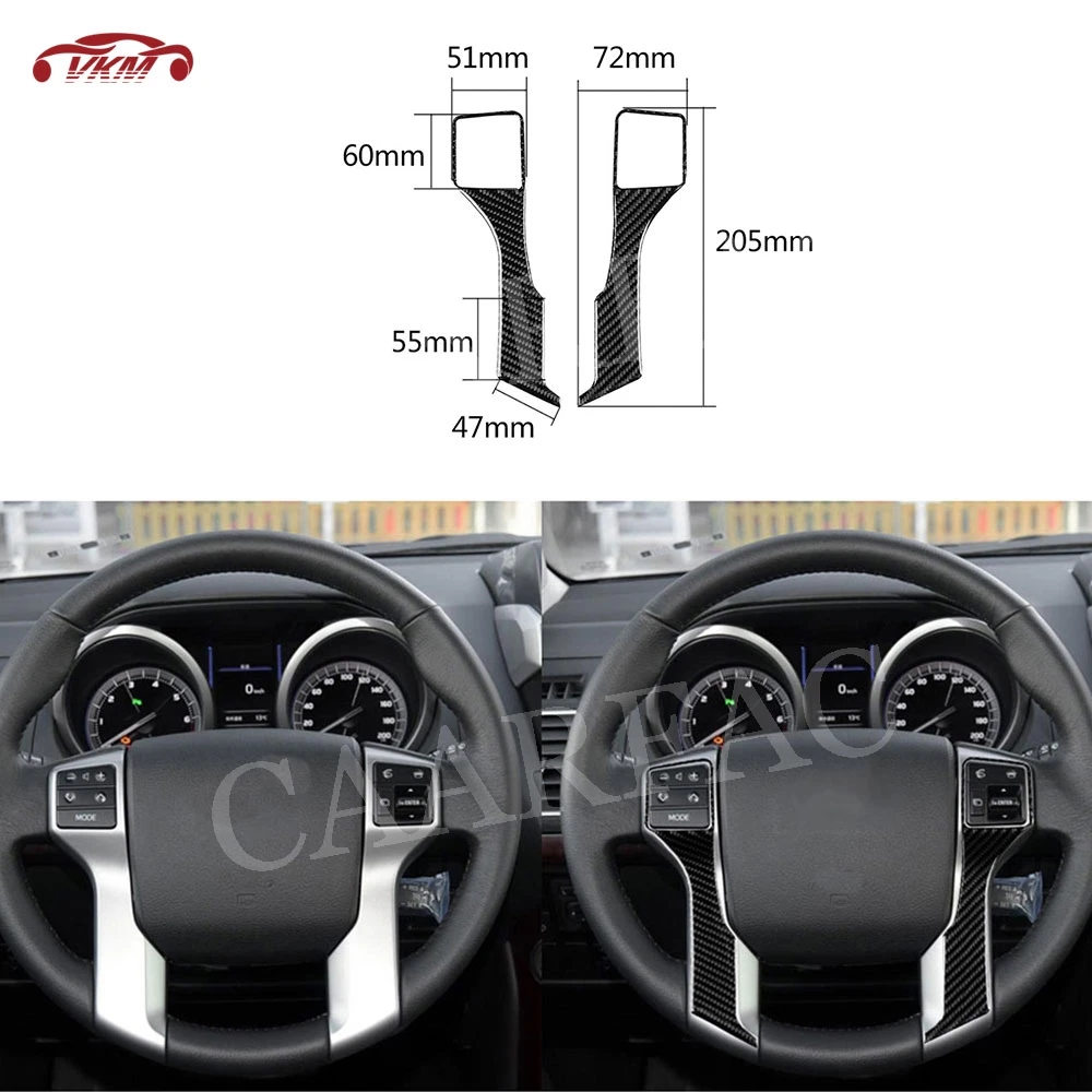 

Carbon Fiber Car Steering Wheel Trim Frame Decal Cover Stickers For Toyota Land Cruiser Prado 2010-2018 Interior Accessories