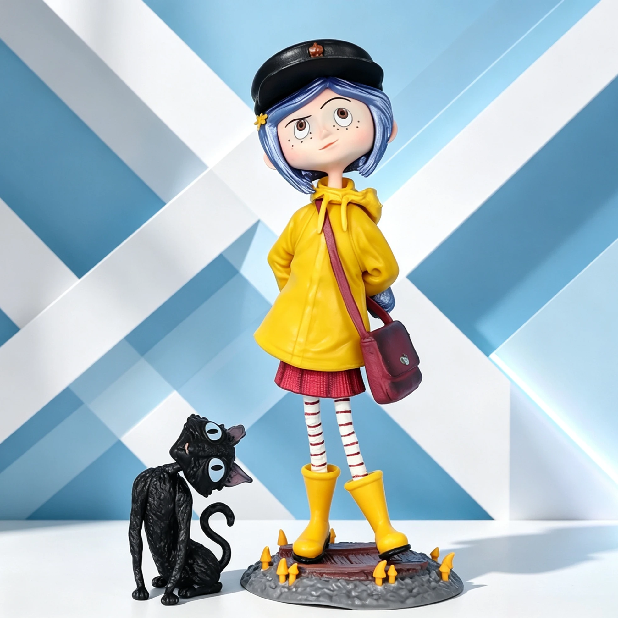 Nueva Figura de Anime Coraline, Gato Negro, Versión Kawaii Q, 20 cm, Modelo de PVC, Juguete, Muñeca, Adorno, Regalo