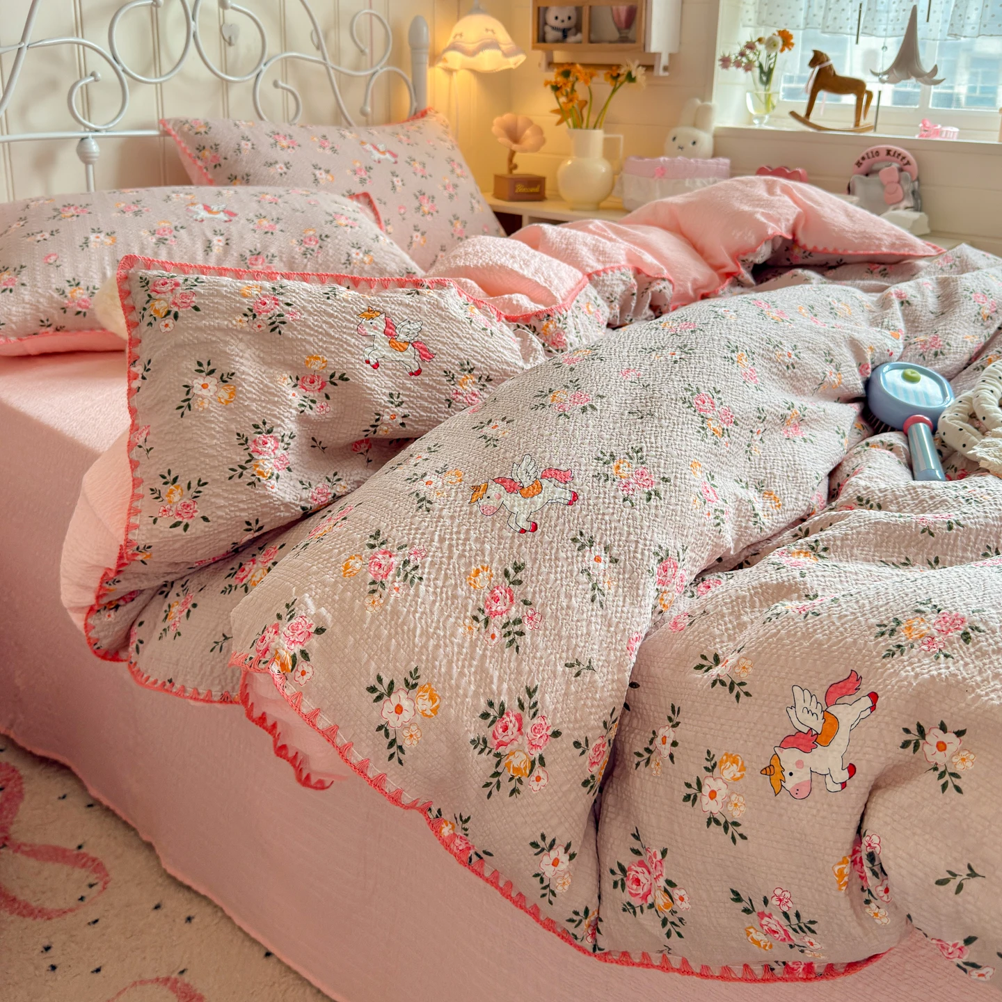 3/4pc Bedding Set, Triangle Needle Sewing Design Duvet Cover Set, Single Queen King Size, Minimalist for Bedroom Dormitory Decor