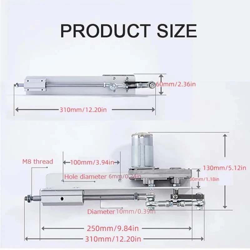 Ciclo alternativo lineare fai da te corsa motore 2-8CM 3-15CM DC Mini attuatore lineare telescopico lineare con regolatore di velocità