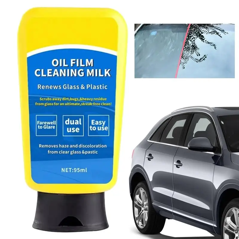 

Car Glass Cleaner Car Windshield Oil Film Cleaner Car Detailing Glass Film Removal Cream Oil Film Remover Polish & Restore