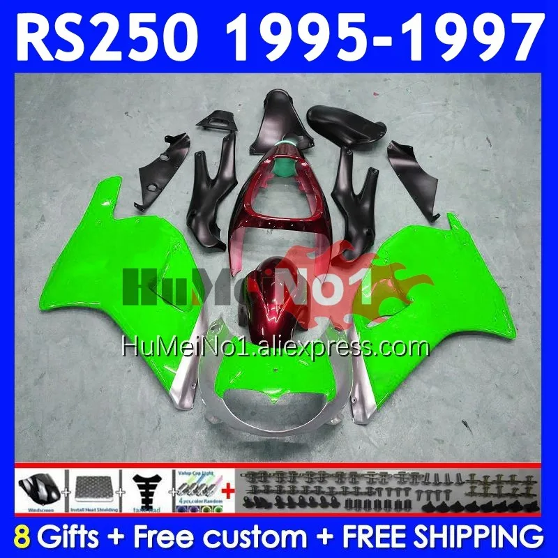 Body For Aprilia RS250 green light RSV250RR RS-250 RSV250 R 317No.34 RS 250 RSV 250 R RR 1995 1996 1997 RS250R 95 96 97 Fairing