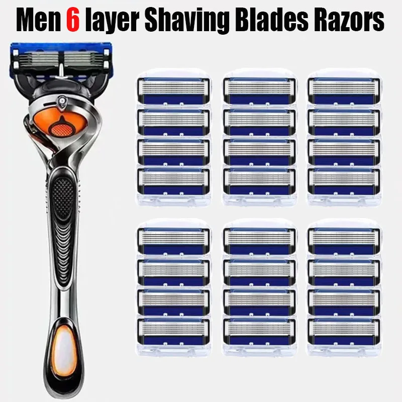 NEW Blade Suitable For Fusion 5/6 Shaving Manual Blade Men's Shaver Frame Replacement Shaver Head Equipped With Five Blades 4pcs