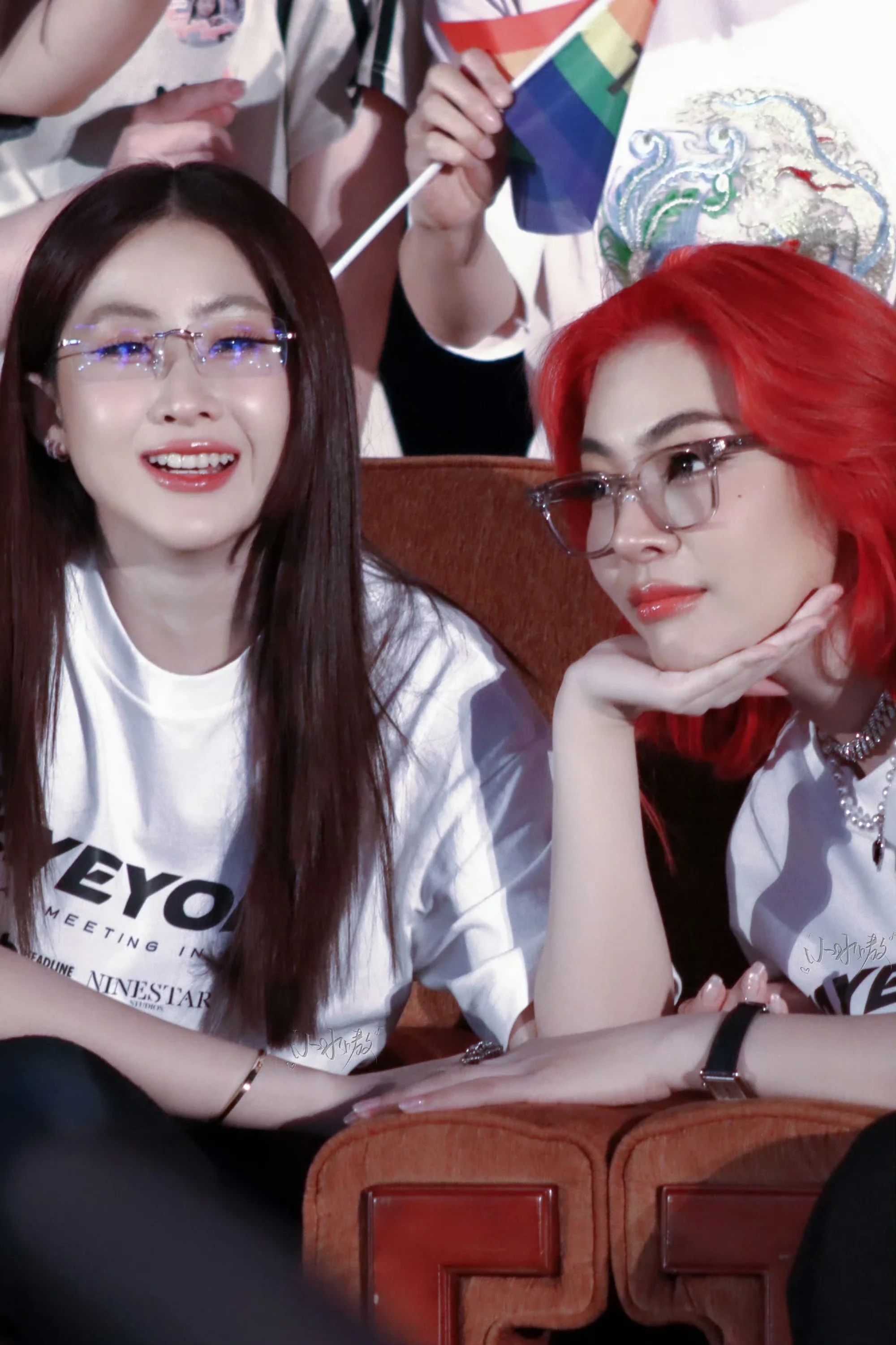 2025 فارغة سر الحب ملء اجتماع مروحة FayeYoko Macau فارغة ، نفس تي شيرت صيف جديد الثقيلة القطن فضفاض رسالة