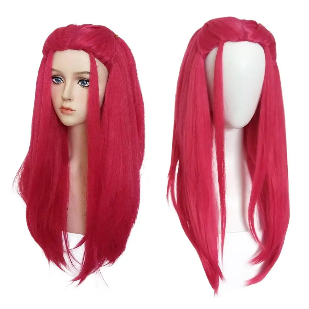 Pelucas de Cosplay para niños, pelucas de personajes de cazadores de demonios, pelo trenzado morado de 60cm de largo, accesorios de disfraz de película de Anime ﻿