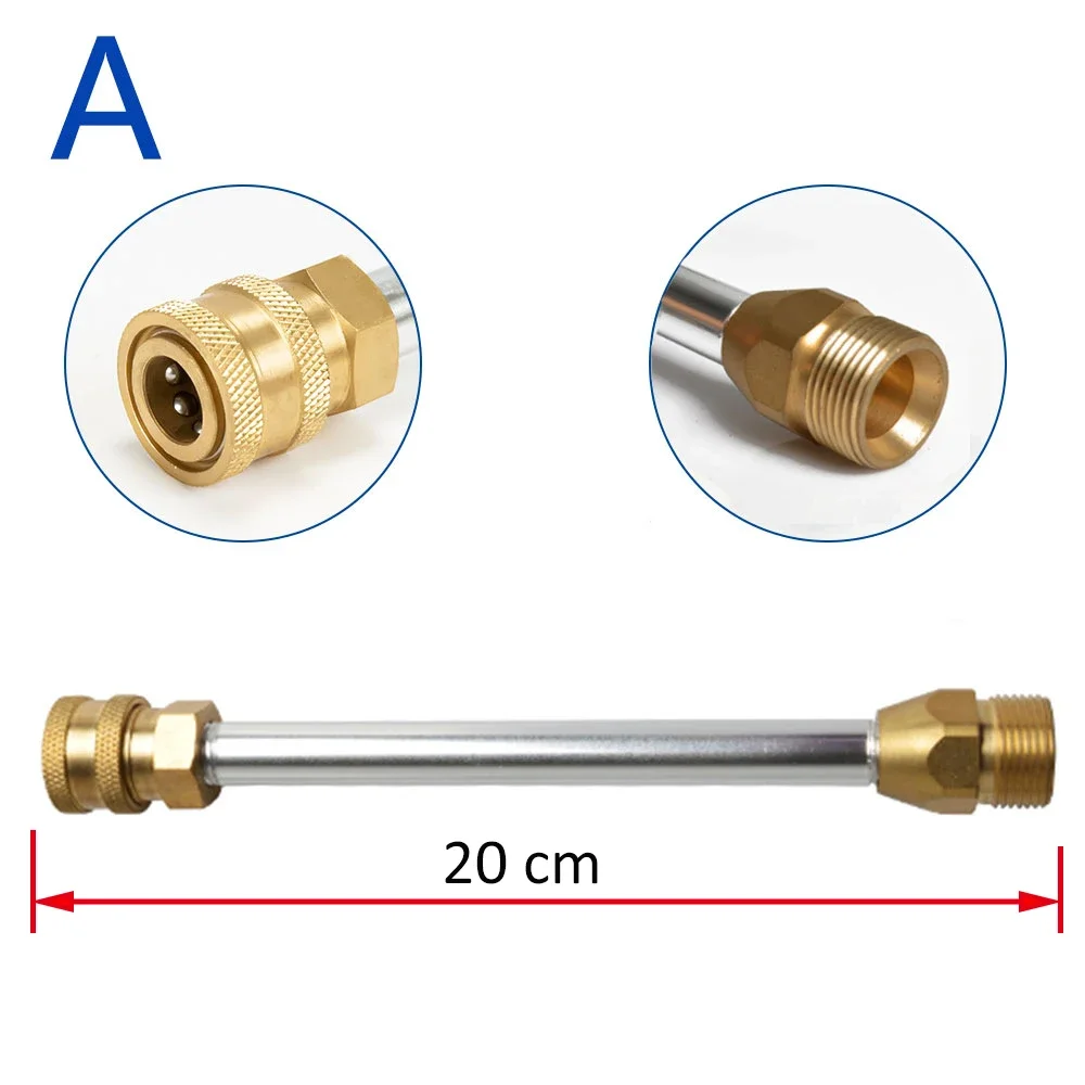 

Pressure Washer Short Lance Car Washer Spray Lance Wand Tube 1/4" Quick Connector M22 Adaptor High Pressure Water Gun Lance