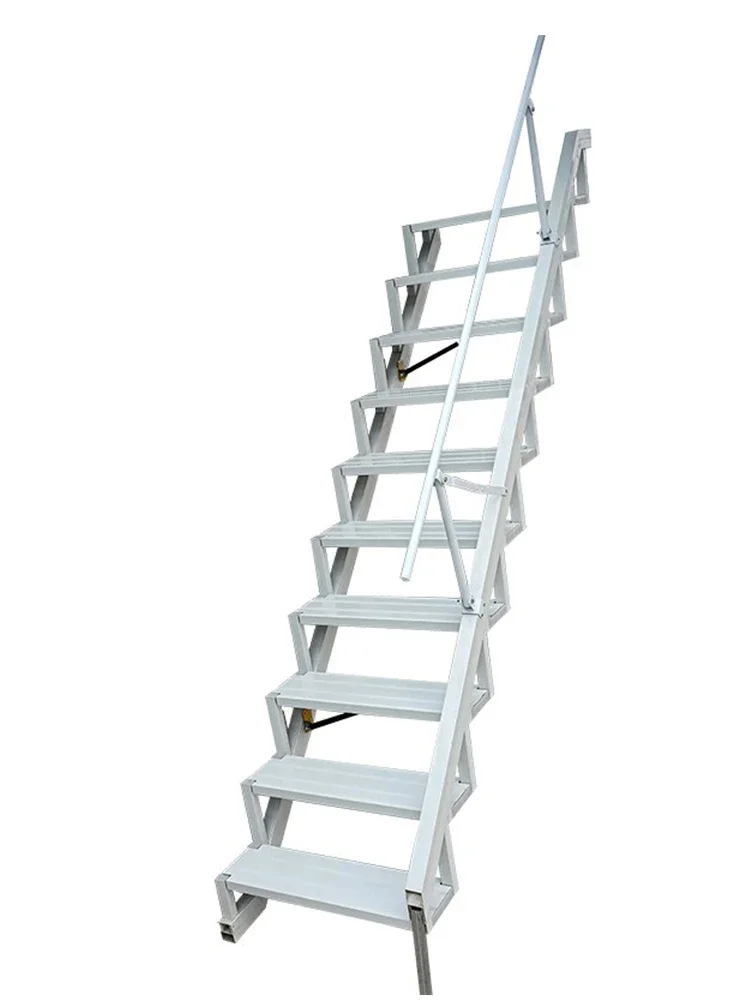 Aida stairs wall folding steps aluminum alloy compound outdoor folding ladder household custom attic ladder