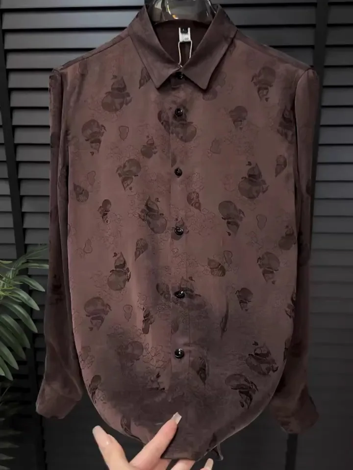 

Мягкая, удобная мужская рубашка с длинным рукавом, однотонная, с воротником-стойкой, модная, стильная, осенне-зимняя, повседневная, молодежная.