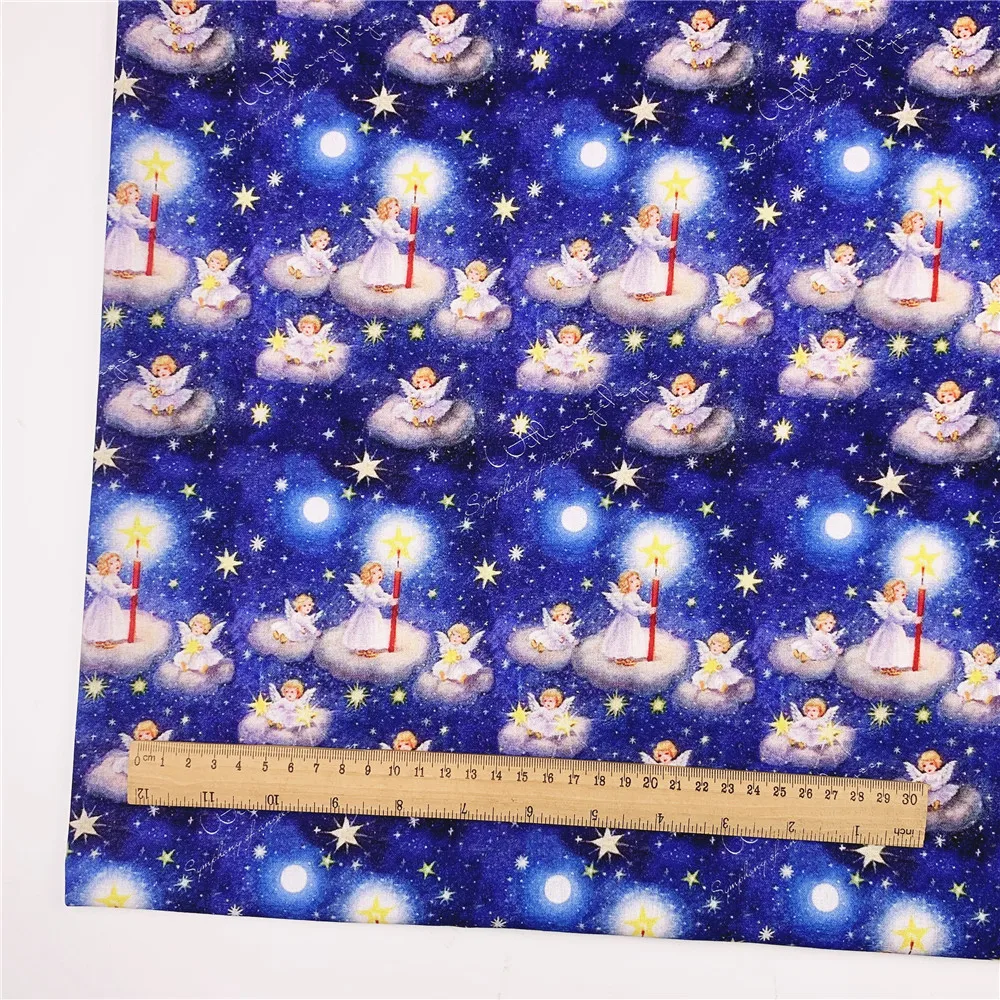 Wish little angel Cotton Fabric Sewing Quilting Patchwork Needlework Handmade DIY Skirt clothing tablecloth Pillowcase Material