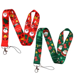 Santa Claus Christmas Tree Credential Holder Lanyard for Keys Neck Strap For ID Card Snowman Badge Holder Keyring Christmas Gift
