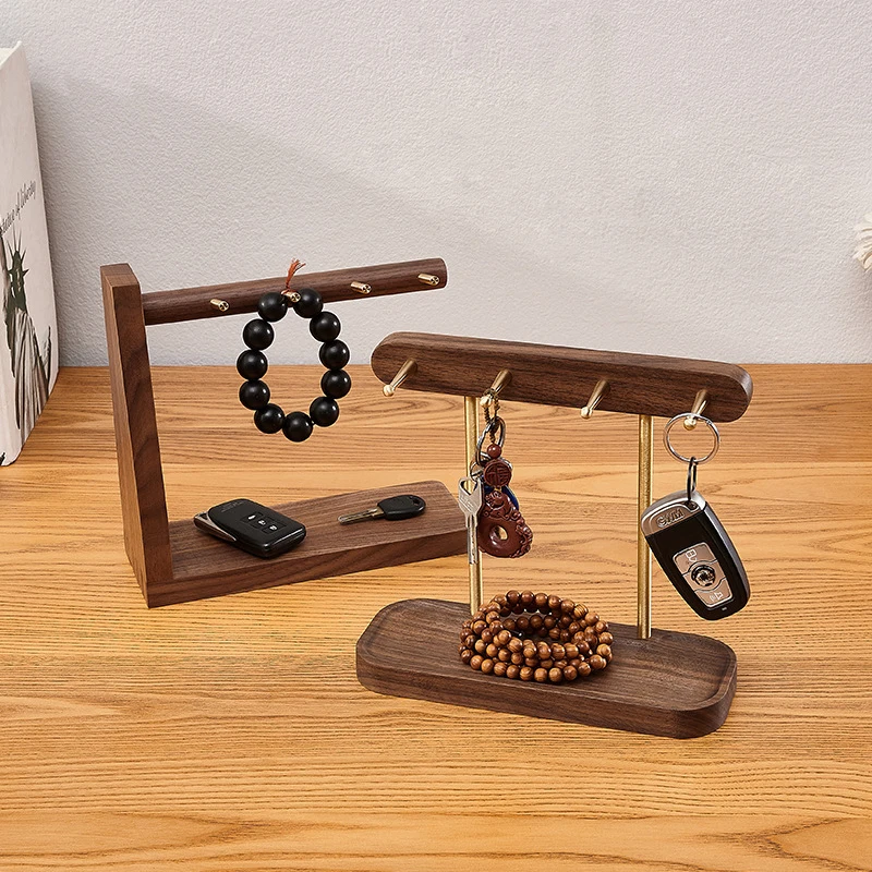 Deluxe Wooden Key Organizer, Entryway, Clutter Tray, Desktop Storage Accessories, Home Organization & Storage Shelf